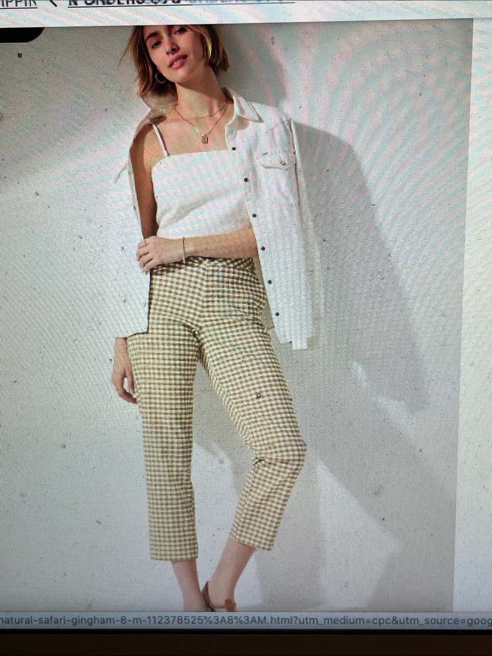 LEE brand gingham pants NWT 4/6